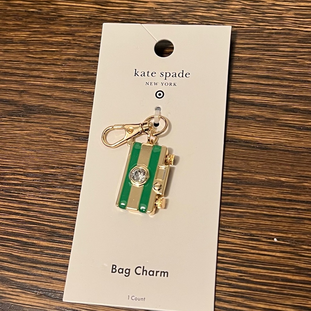 Kate Spade x Target Camera Bag Charm Keychain (Gold/Green)